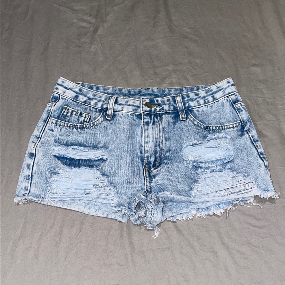 Acid Wash Denim Jean Shorts